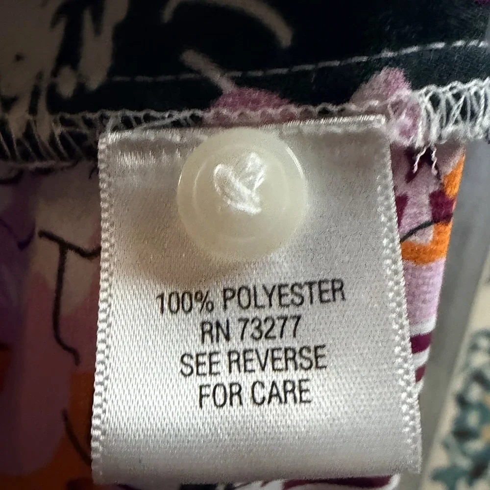 Dana Buchman Women's Multicolored Floral Casual  Tunic Button Up Blouse XL - Picture 7 of 8